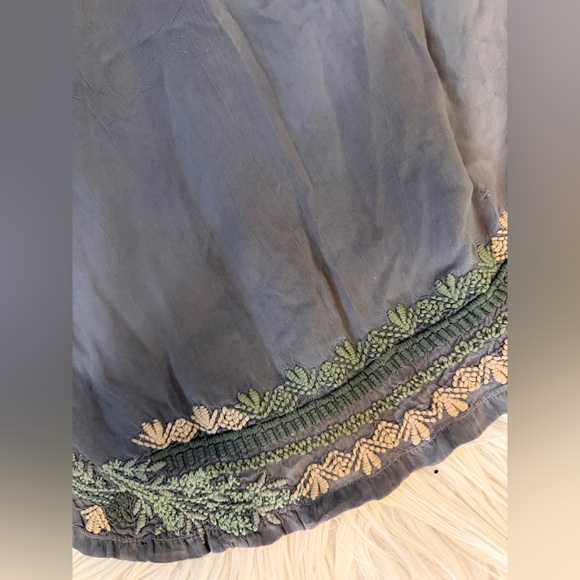 Johnny Was Gray Tunic Top with Orange Embroidery - Picture 6 of 13